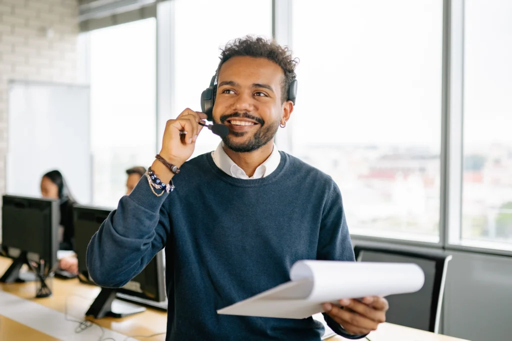 entrepreneur on a sales call