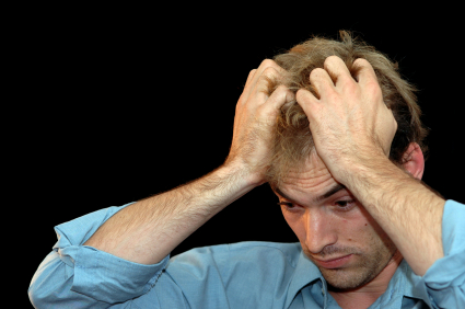 man stressed