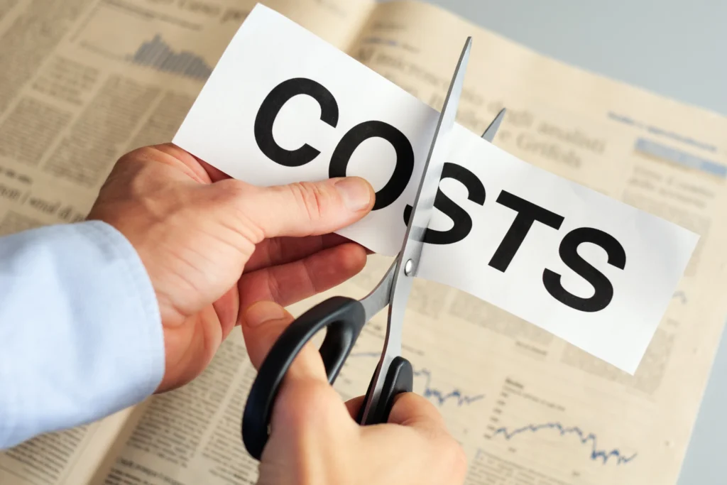 entrepreneur cutting down business costs