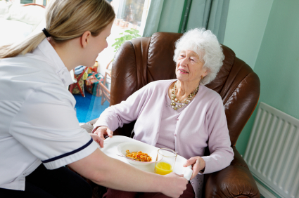 home care giver and elderly lady