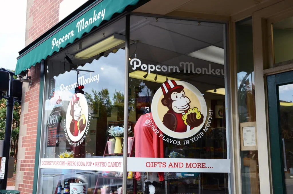 Popcorn Monkey storefront in Manassas, Virginia