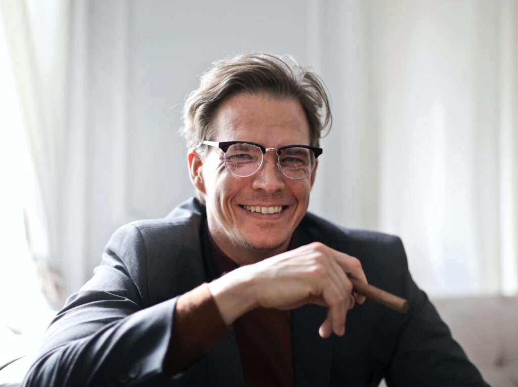 entrepreneur smiling: starting a business from home