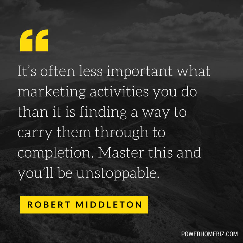marketing activities to completion