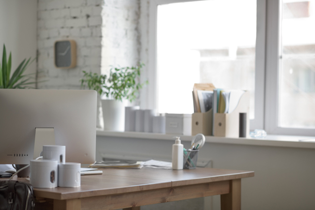 home office by window