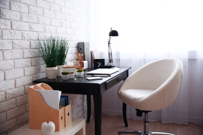 home office by window