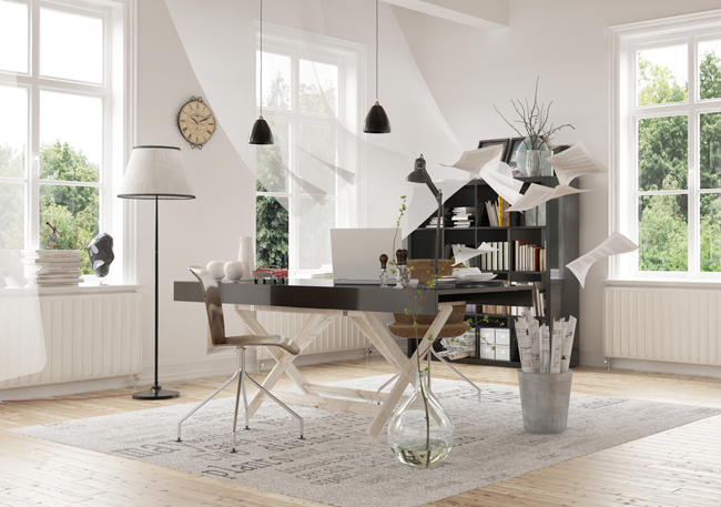home office by window