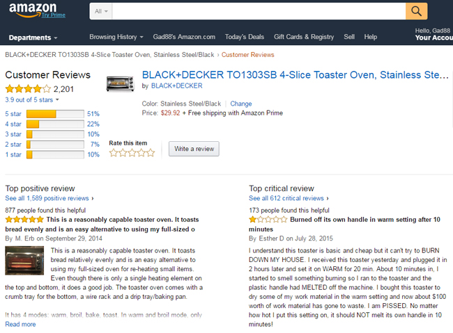 customer reviews
