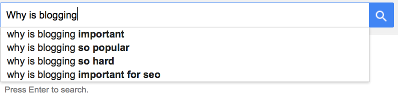 Google autocomplete: why is blogging 