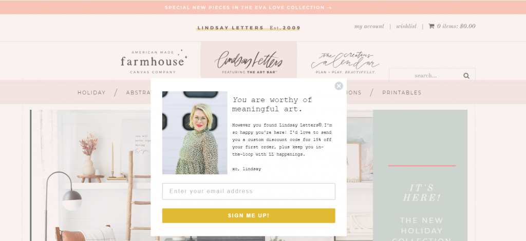 Lindsay Letters email marketing