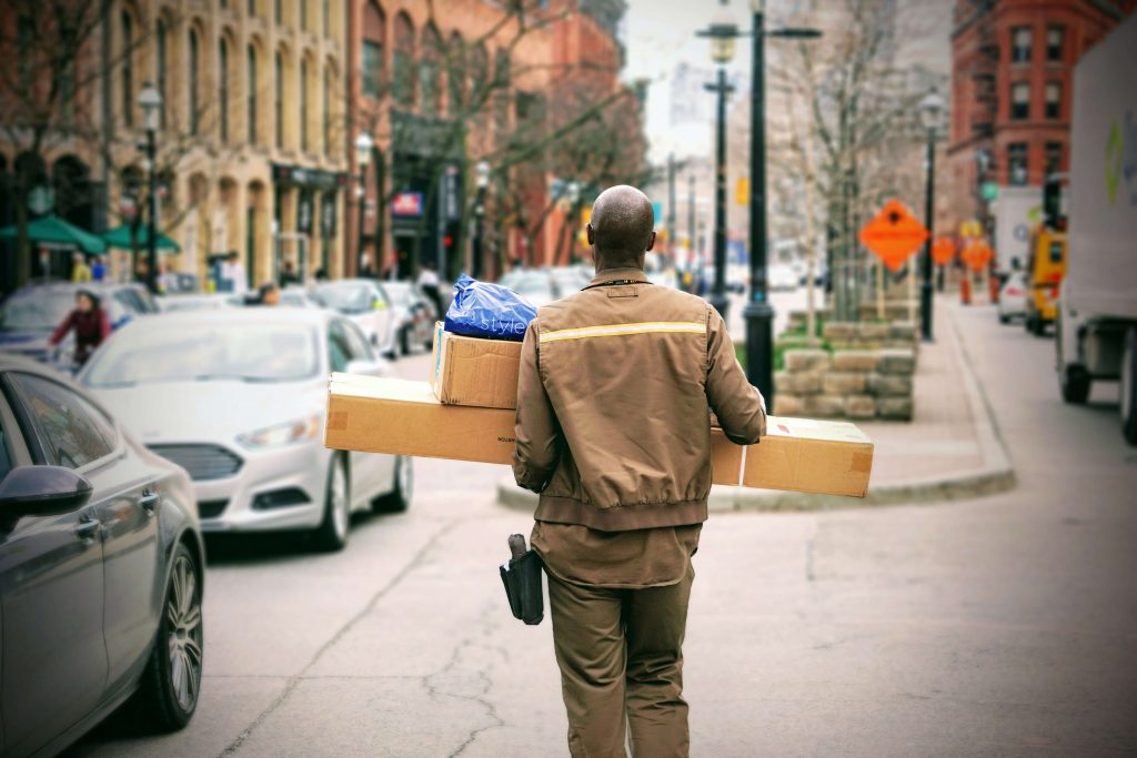 shipping in ecommerce UPS truck driver