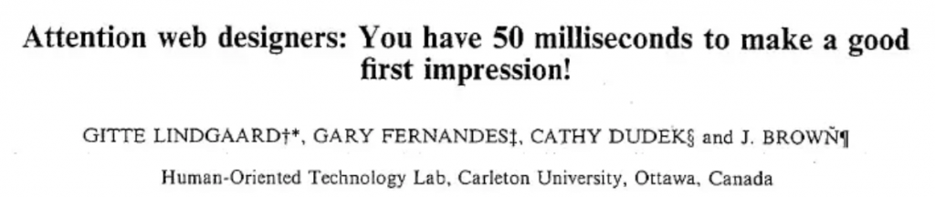 study confirming good first impression of a website