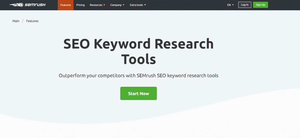 semrush keyword research tool