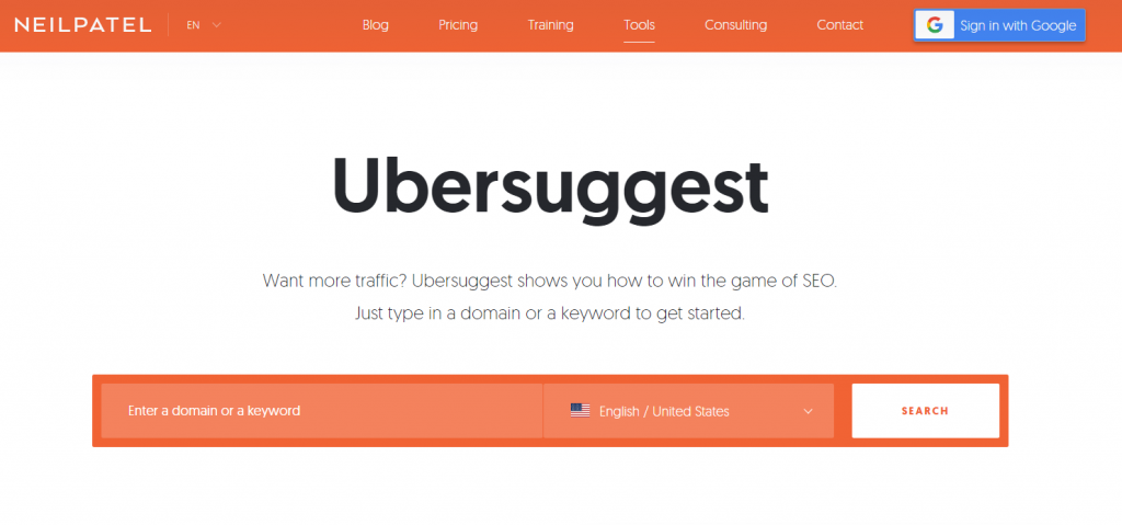 ubersuggest seo tool