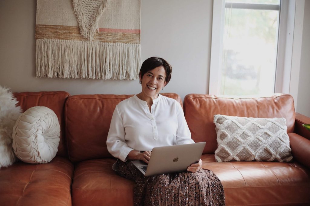 woman working from home