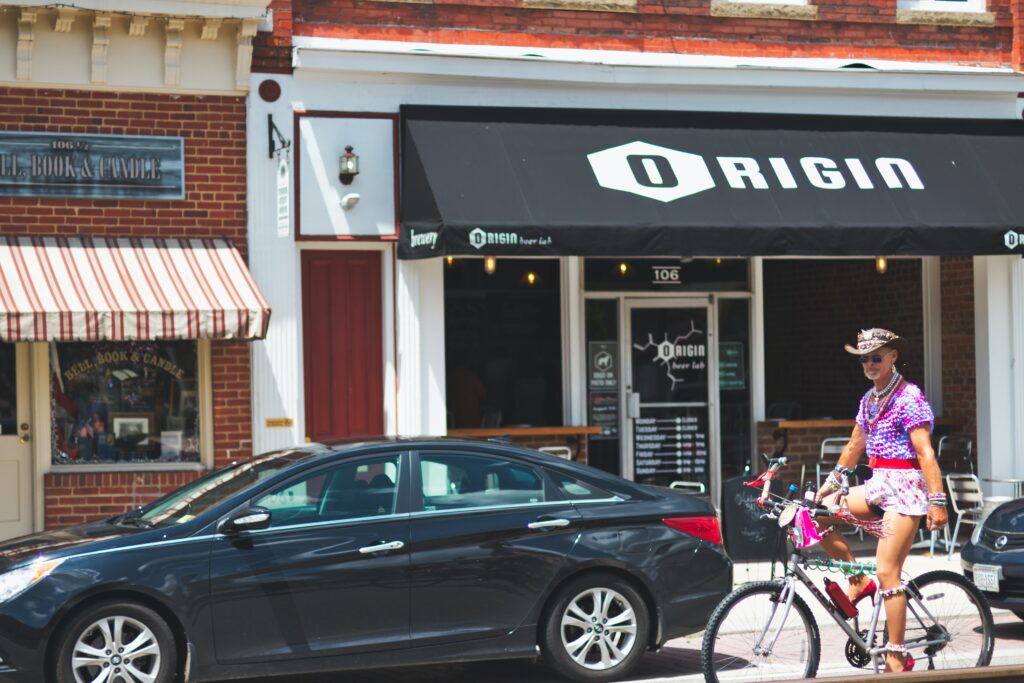 main street retail stores business signage