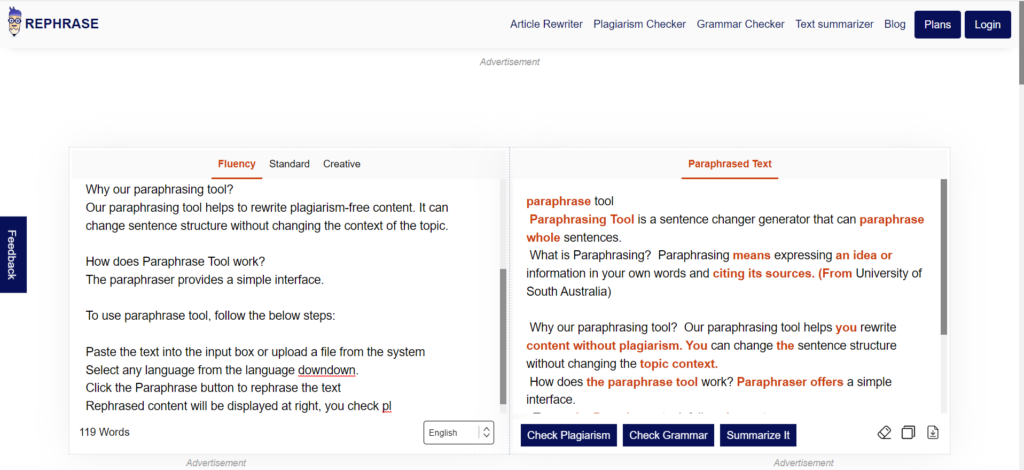 rephrase paraphrasing tool