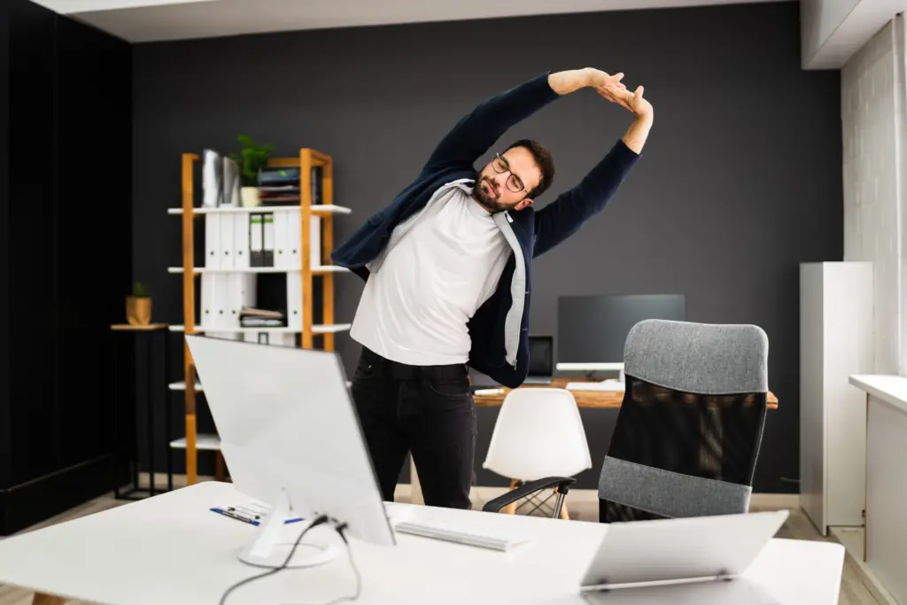 standing and exercising while working