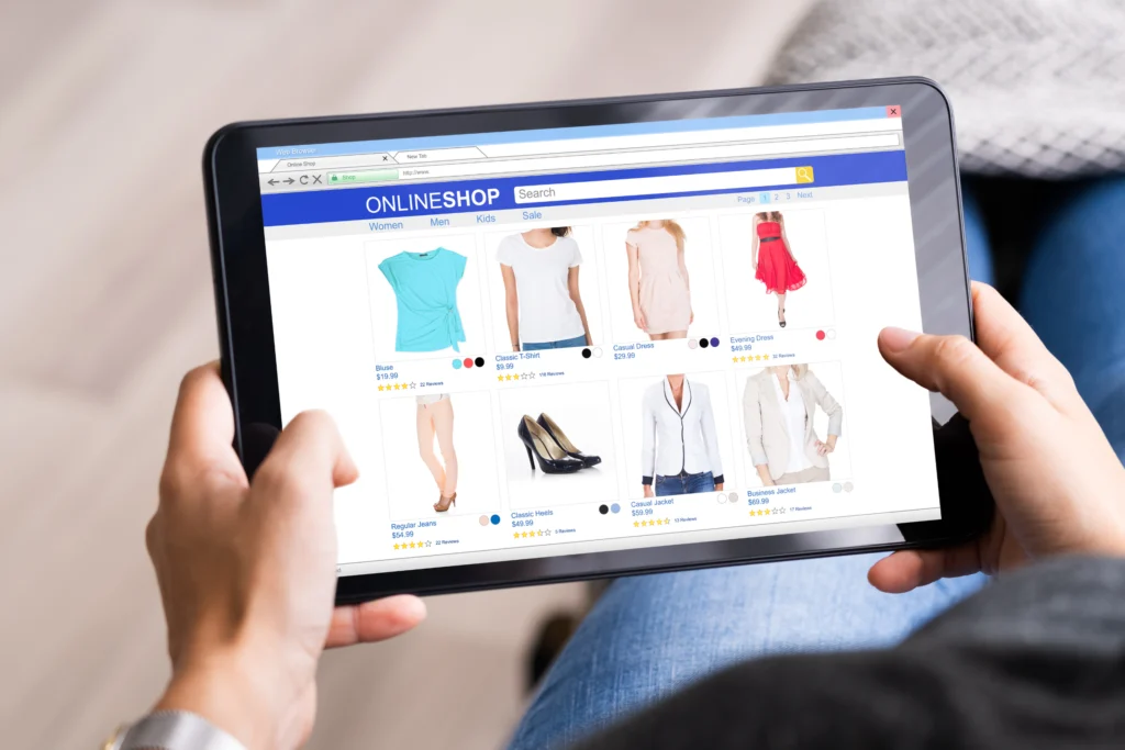 online clothing store: shopping online