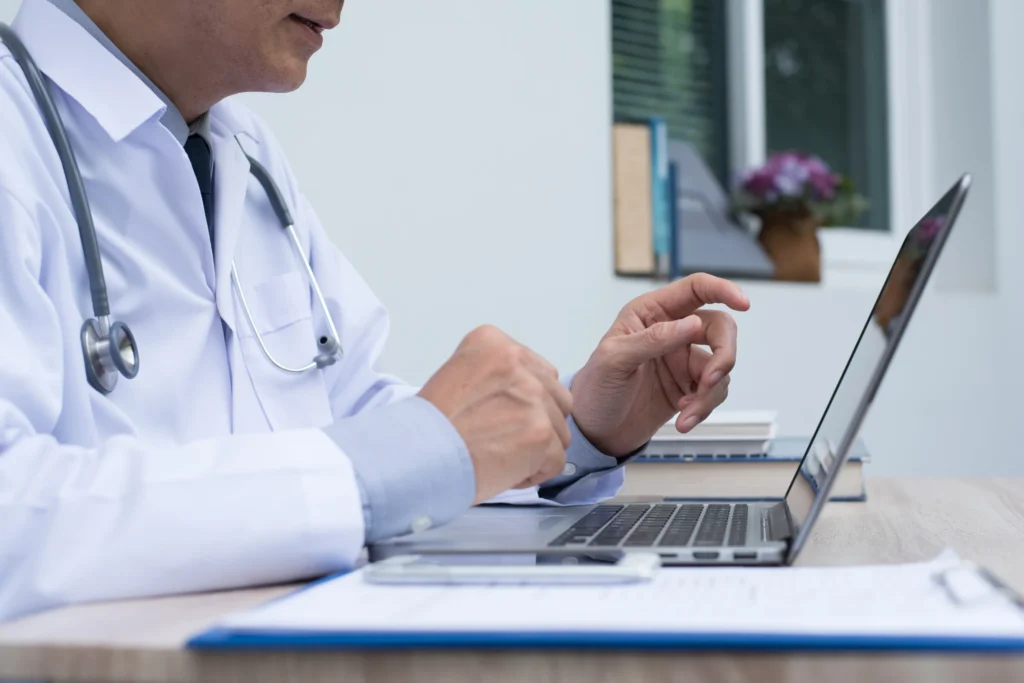 doctor reviewing patient data