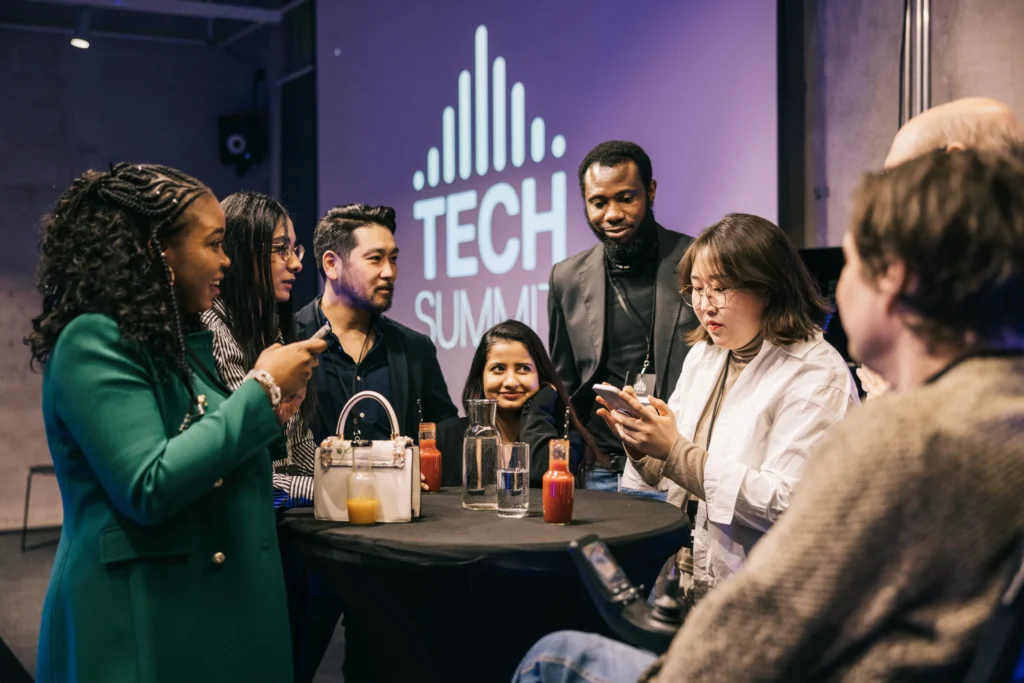 tech entrepreneurs at a conference