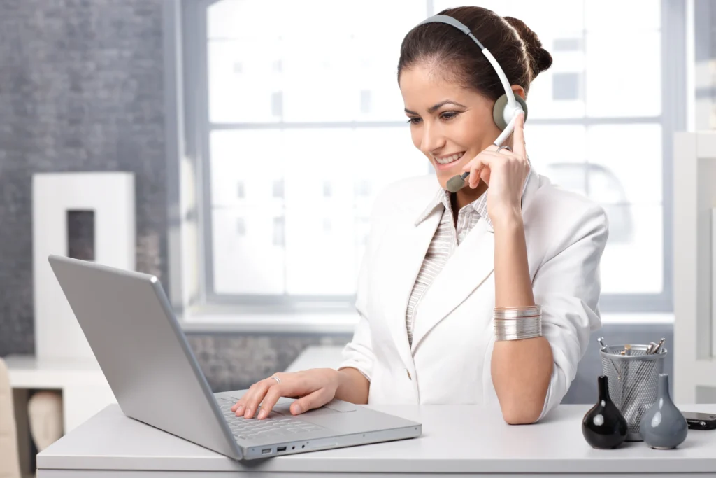 virtual receptionist customer service rep