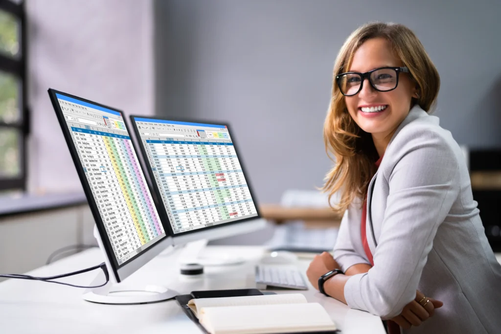 data entry : woman typing in computer