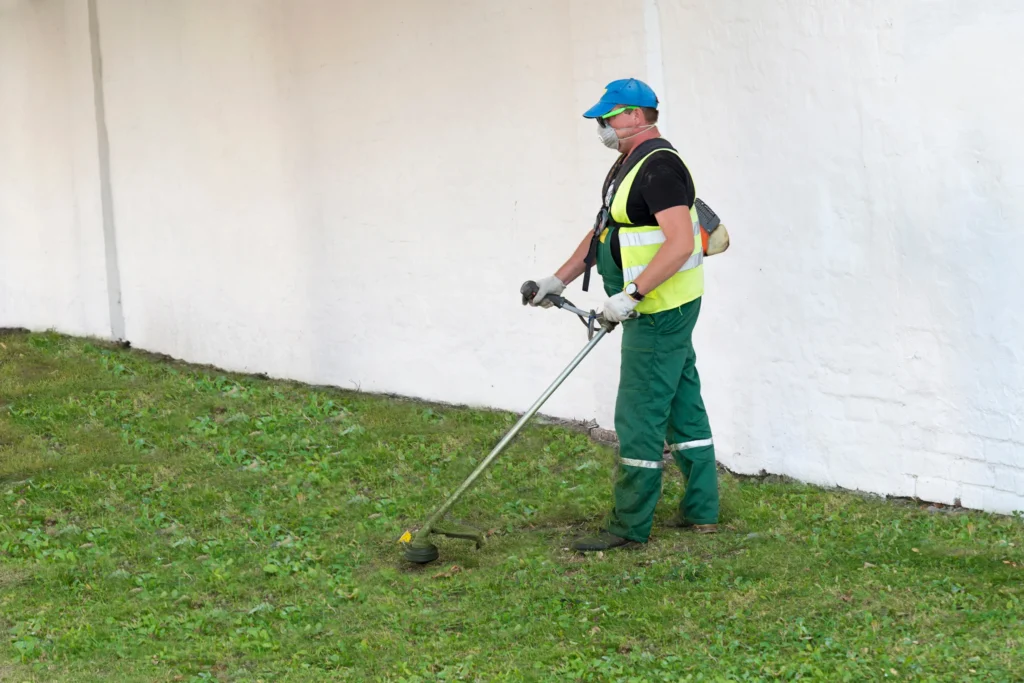 man in lawn service business and landscaping