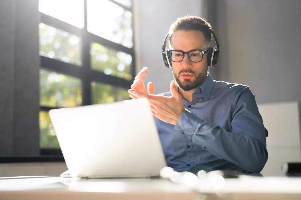 entrepreneur in a zoom meeting:  how to launch  a successful startup