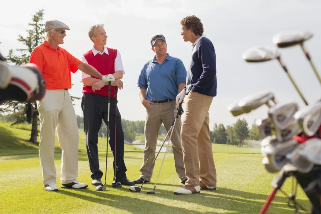 playing golf and networking